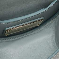 Pre Owned Salvatore Ferragamo Green Croc Embossed Leather Mini Ring Daphne Wristlet Purse