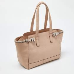 Pre Owned Salvatore Ferragamo Beige Leather Verve Tote