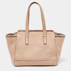 Pre Owned Salvatore Ferragamo Beige Leather Verve Tote