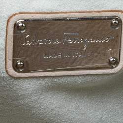 Pre Owned Salvatore Ferragamo Beige Leather Verve Tote