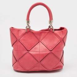 Pre Owned Salvatore Ferragamo Pink Leather Oragami Tote