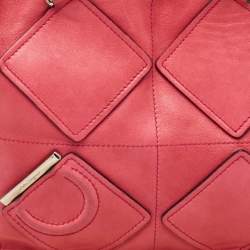 Pre Owned Salvatore Ferragamo Pink Leather Oragami Tote