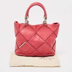Pre Owned Salvatore Ferragamo Pink Leather Oragami Tote
