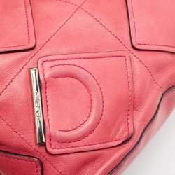 Pre Owned Salvatore Ferragamo Pink Leather Oragami Tote