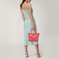 Pre Owned Salvatore Ferragamo Pink Leather Oragami Tote