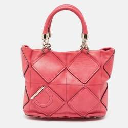 Pre Owned Salvatore Ferragamo Pink Leather Oragami Tote