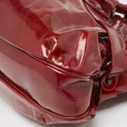 Salvatore Ferragamo Red Patent Leather Celtico Hobo