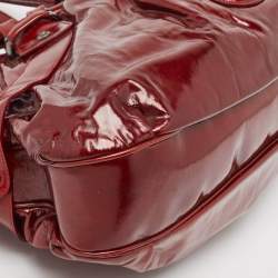Salvatore Ferragamo Red Patent Leather Celtico Hobo