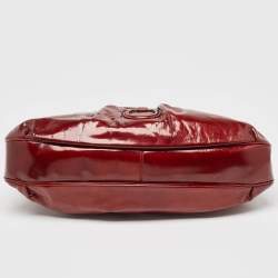 Salvatore Ferragamo Red Patent Leather Celtico Hobo