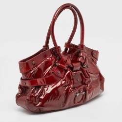 Salvatore Ferragamo Red Patent Leather Celtico Hobo
