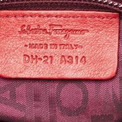 Salvatore Ferragamo Red Patent Leather Celtico Hobo