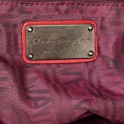 Salvatore Ferragamo Red Patent Leather Celtico Hobo