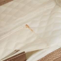 Pre Owned Salvatore Ferragamo Metallic Beige Leather Musa Gancini Clutch
