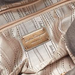 Pre Owned Salvatore Ferragamo Grey Leather Miss Vara Hobo