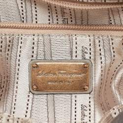 Pre Owned Salvatore Ferragamo Grey Leather Miss Vara Hobo