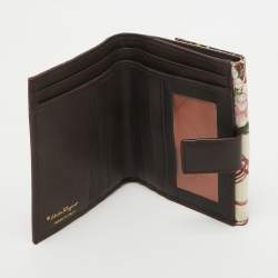 Pre Owned Salvatore Ferragamo Multicolor Fabric and Leather Jungle French Wallet