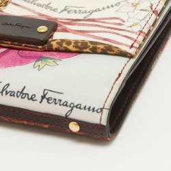 Pre Owned Salvatore Ferragamo Multicolor Fabric and Leather Jungle French Wallet