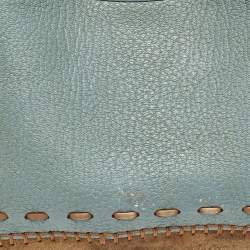 Salvatore Ferragamo Blue/Brown Leather and Suede Hobo