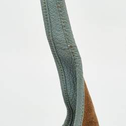 Salvatore Ferragamo Blue/Brown Leather and Suede Hobo