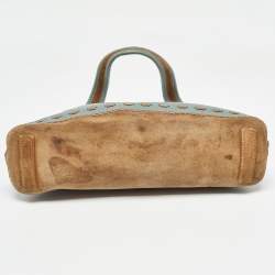 Salvatore Ferragamo Blue/Brown Leather and Suede Hobo
