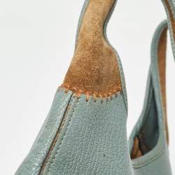 Salvatore Ferragamo Blue/Brown Leather and Suede Hobo