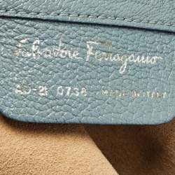 Salvatore Ferragamo Blue/Brown Leather and Suede Hobo