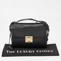 Pre Owned Salvatore Ferragamo Black Leather Gancio Lock Top Handle Bag