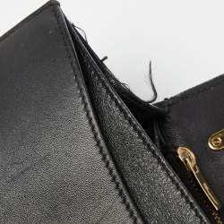 Pre Owned Salvatore Ferragamo Black Leather Gancio Lock Top Handle Bag