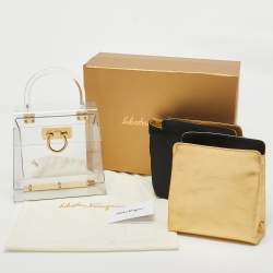 Pre Owned Salvatore Ferragamo Transparent Plexiglas Gancini Top Handle Bag