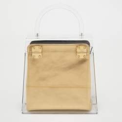 Pre Owned Salvatore Ferragamo Transparent Plexiglas Gancini Top Handle Bag