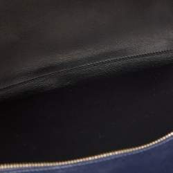 Salvatore Ferragamo Navy Blue Leather Gemini Tote