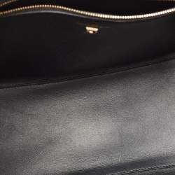 Salvatore Ferragamo Navy Blue Leather Gemini Tote