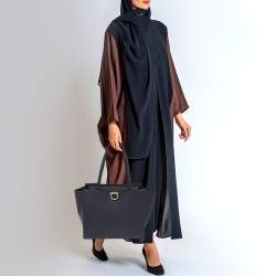 Salvatore Ferragamo Navy Blue Leather Gemini Tote
