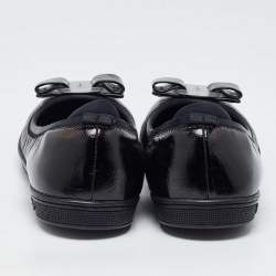 Pre Owned Salvatore Ferragamo Black Patent Leather Vara Bow Ballet Flats Size 39