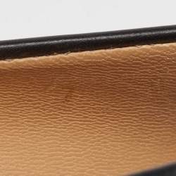 Pre Owned Salvatore Ferragamo Black Leather Round Toe Pumps Size 37.5 