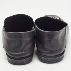 Salvatore Ferragamo Black Leather Cesaro Loafers Size 36.5
