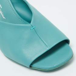 Salvatore Ferragamo Green Leather Sansu Mules Size 37