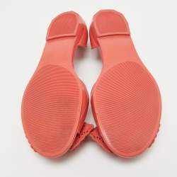 Pre Owned Salvatore Ferragamo Pink Jelly Prieta Bow Flats Size 37.5