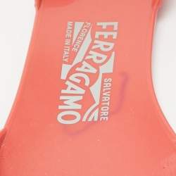 Pre Owned Salvatore Ferragamo Pink Jelly Prieta Bow Flats Size 37.5