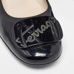 Pre Owned Salvatore Ferragamo Black Patent Leather Pumps Size 37.5
