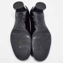 Pre Owned Salvatore Ferragamo Black Patent Leather Pumps Size 37.5