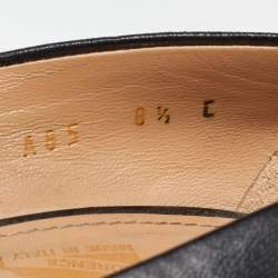 Salvatore Ferragamo Black Leather Buckle Block Heel Pumps Size 39