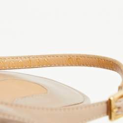 Pre Owned Salvatore Ferragamo Beige Leather Gabriele Ankle Strap Sandals Size 40