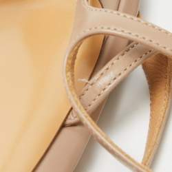 Pre Owned Salvatore Ferragamo Beige Leather Gabriele Ankle Strap Sandals Size 40