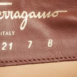 Pre Owned Salvatore Ferragamo Brown Leather Knee Length Boots Size 37.5
