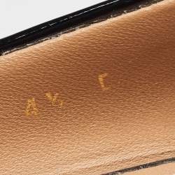 Pre Owned Salvatore Ferragamo Black Patent Leather Flo Vara Wedge Pumps Size 35