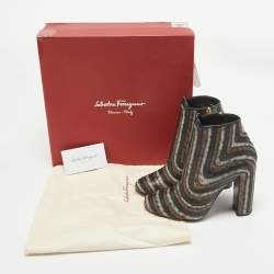 Salvatore Ferragamo Brown Leather Feeling Ankle Length Boots Size 37.5