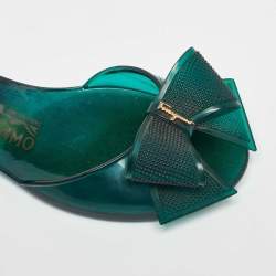 Salvatore Ferragamo Green Jelly Barbados Ballet Flats Size 35.5