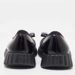 Salvatore Ferragamo Black Patent Leather Smoking Slippers 37.5