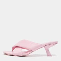 Salvatore Ferragamo Pink Leather Slide Sandals Size 41